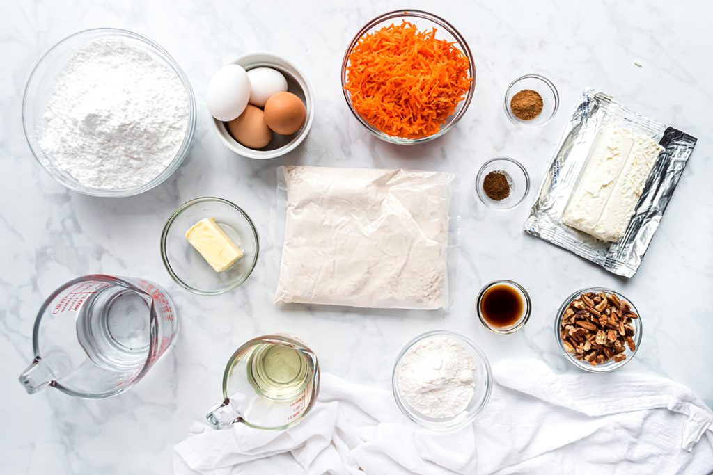 ingredients for mini carrot cakes