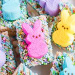 close up of peep rice krispie treats