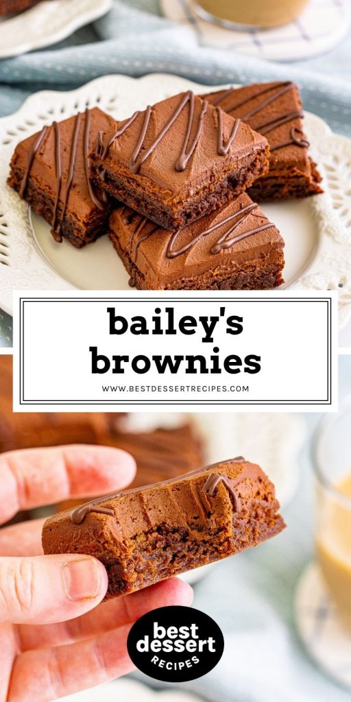 collage of baileys brownies for pinterest