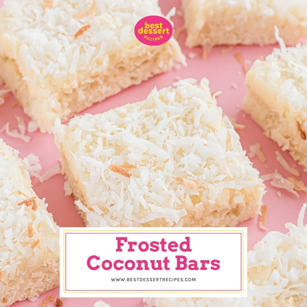 single coconut bar with shredded coconut topping