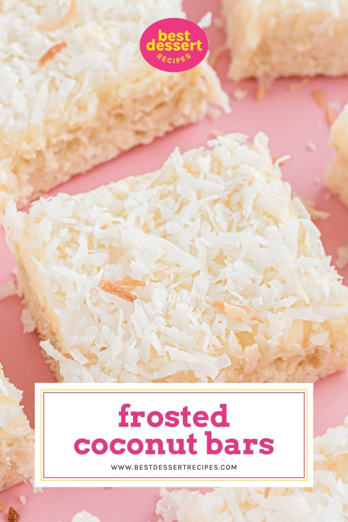 frosted coconut bar on pink background