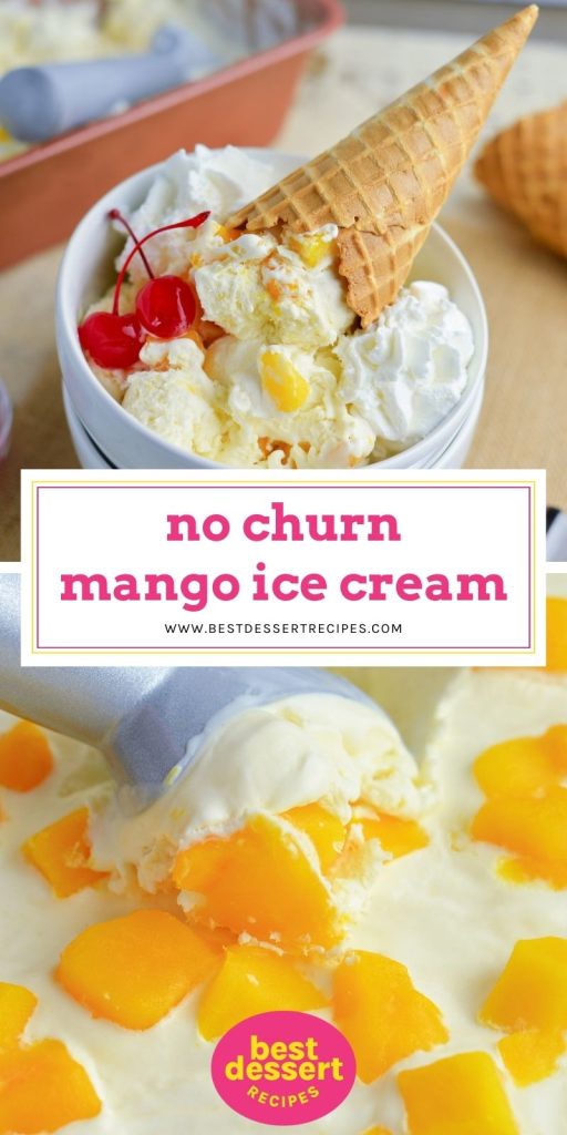collage of mango ice cream for pinterest