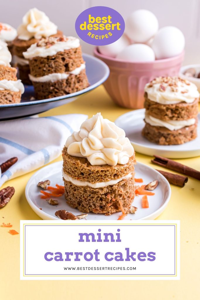 mini carrot cake stack with text overlay