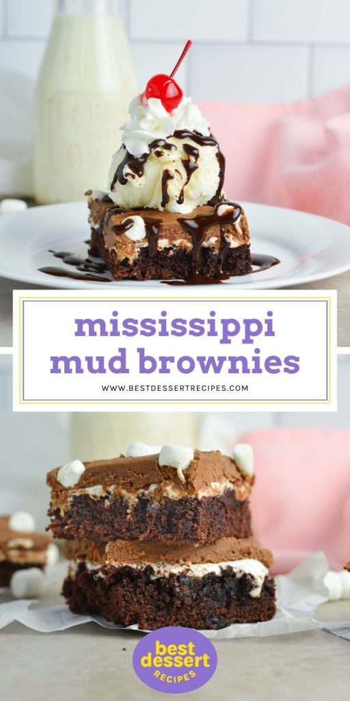 collage of mississippi mud brownies for pinterest