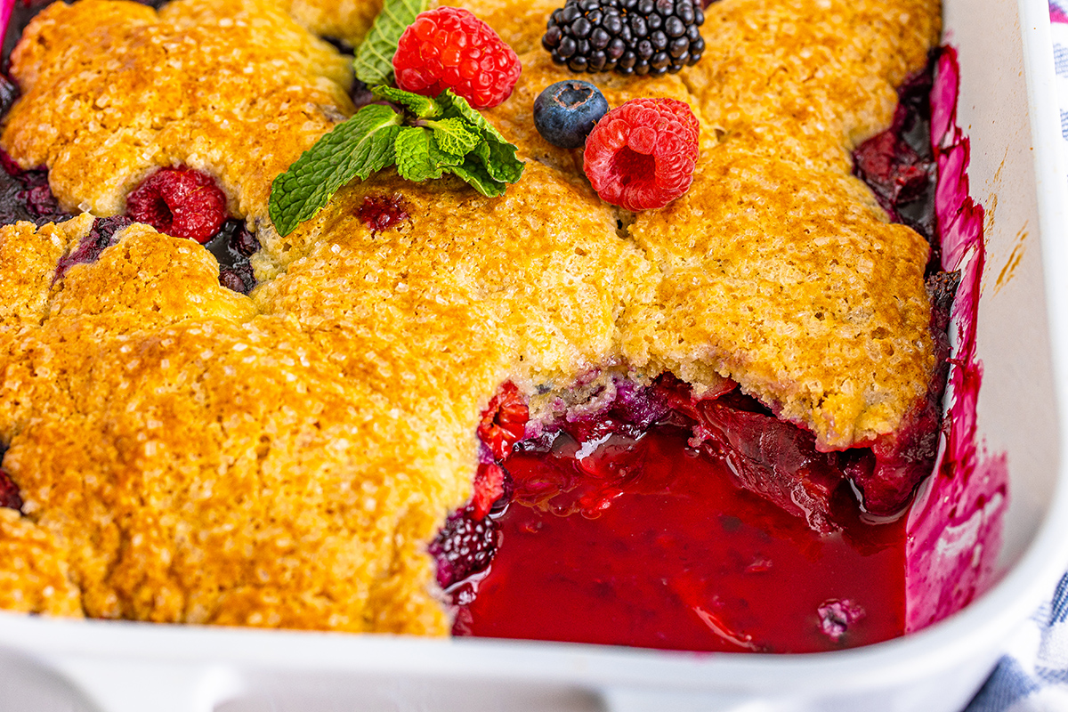 Mixed Berry Cobbler Recipe {Strawberry, Raspberry, Blueberry, Blackberry}