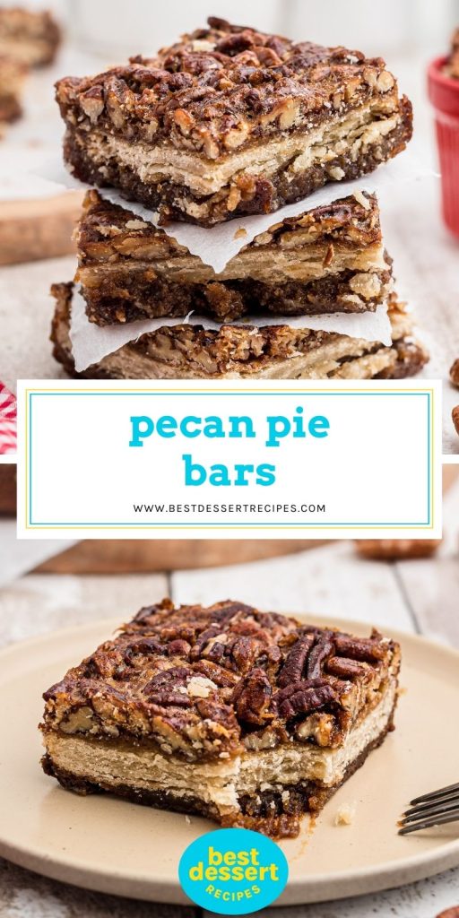 collage of pecan pie bars for pinterest