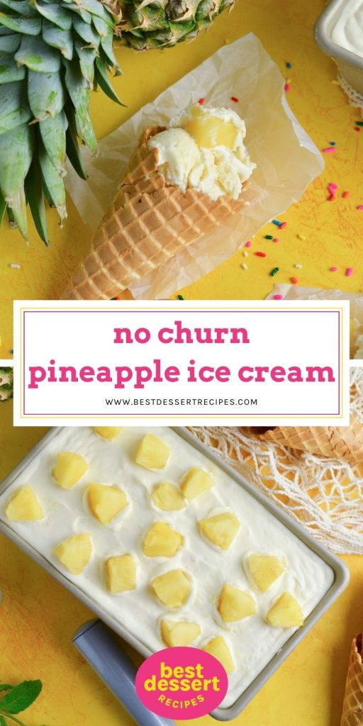 collage of pineapple ice cream for pinterest
