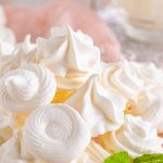 close up of meringue cookies