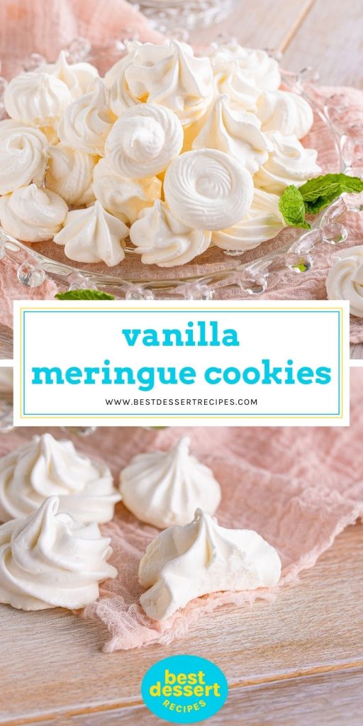 collage of meringue cookies for pinterest