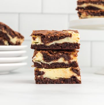 stack of cheesecake brownies