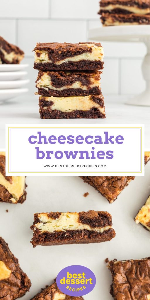 collage of brownie cheesecake bars for pinterest