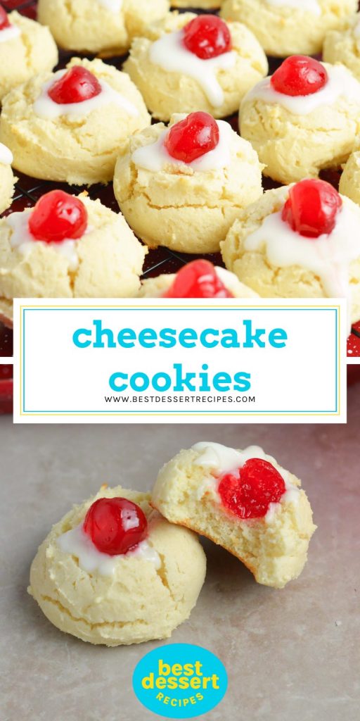 collage of cheesecake cookies for pinterest