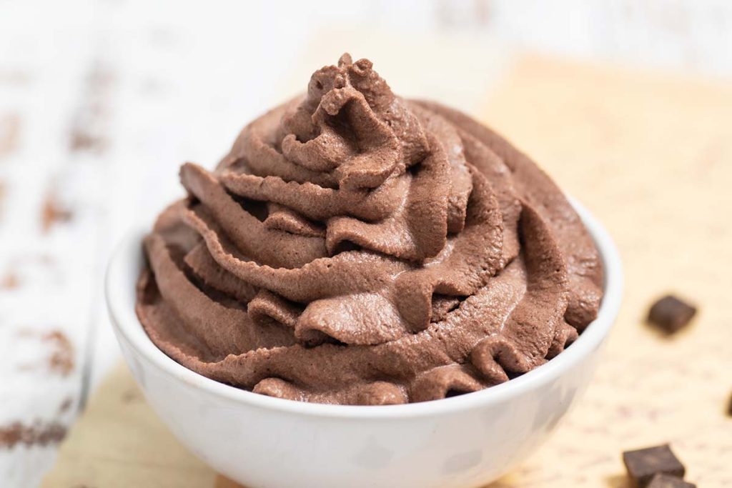 bowl of chocolate whipped cream