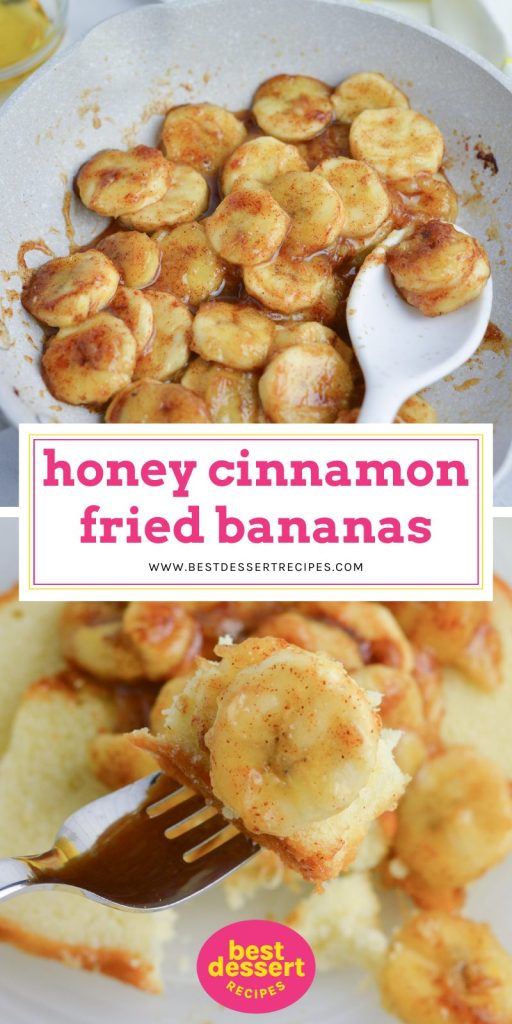 collage of cinnamon fried bananas for pinterest