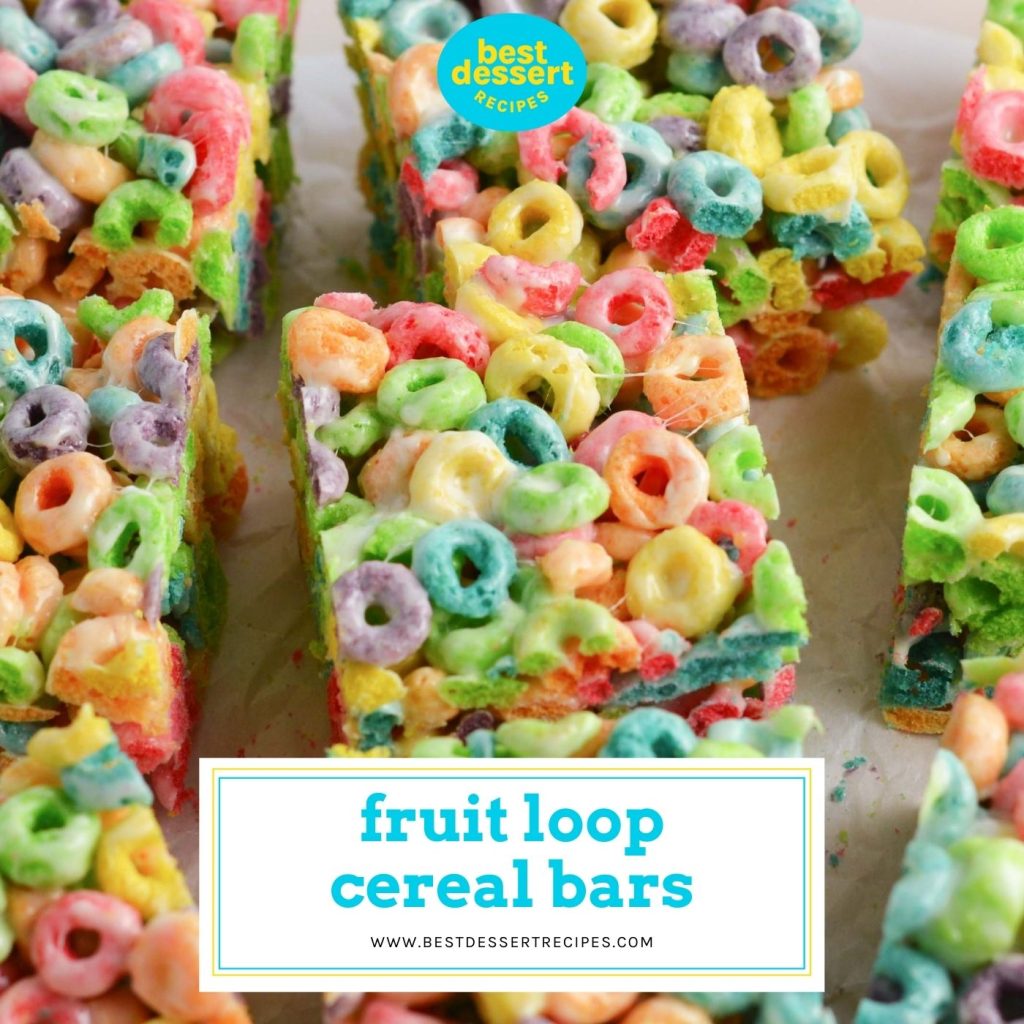 cut fruit loop cereal bars with text overlay for facebook