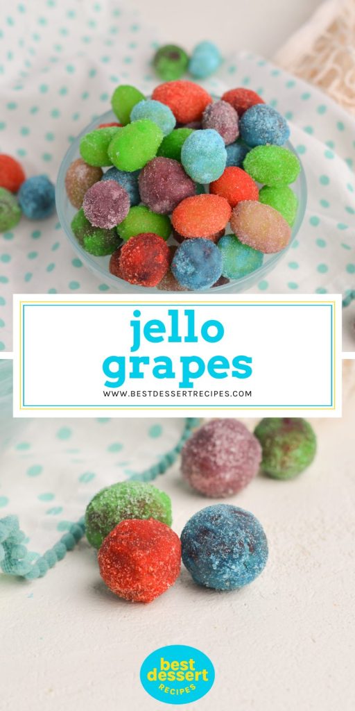 collage of jello grapes for pinterest