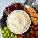 marshmallow fruit dip surrounded by fruit