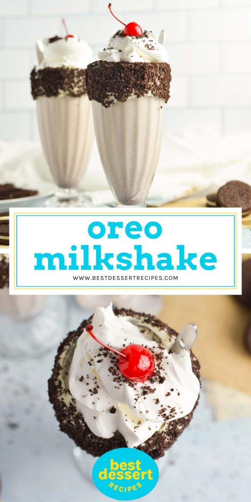collage of oreo milkshake for pinterest