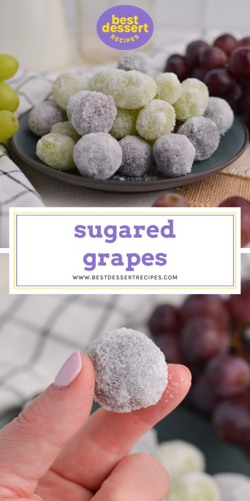 collage of sugared grapes for pinterest