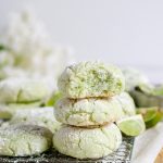 stack of three coconut lime crinkle cookies