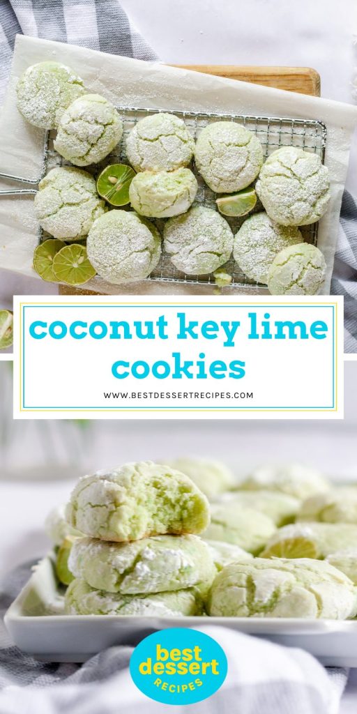 collage of coconut key lime cookies for pinterest