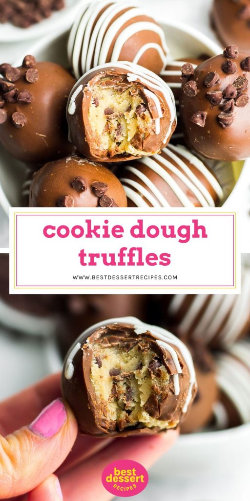 collage of cookie dough truffles for pinterest