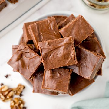 overhead shot of plate full of fantasy fudge