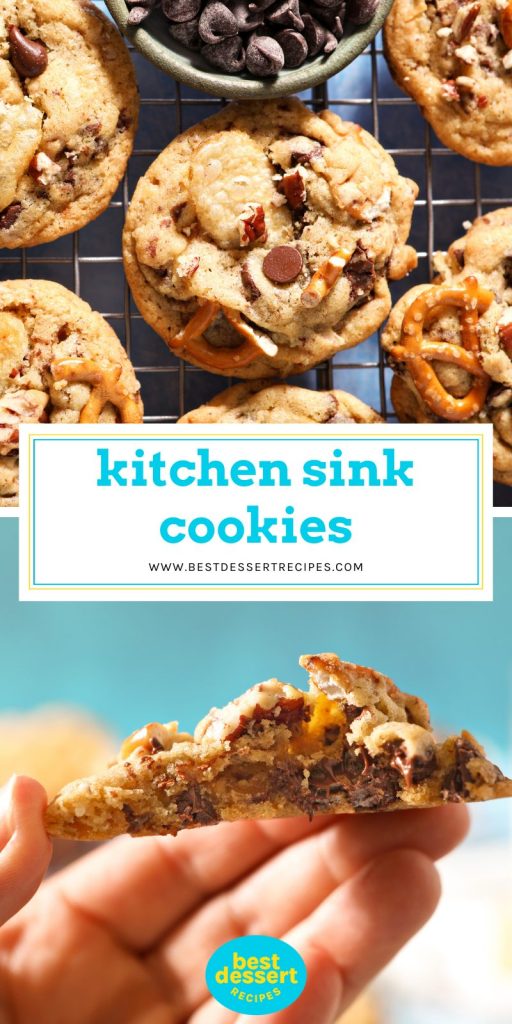 collage of kitchen sink cookies for pinterest