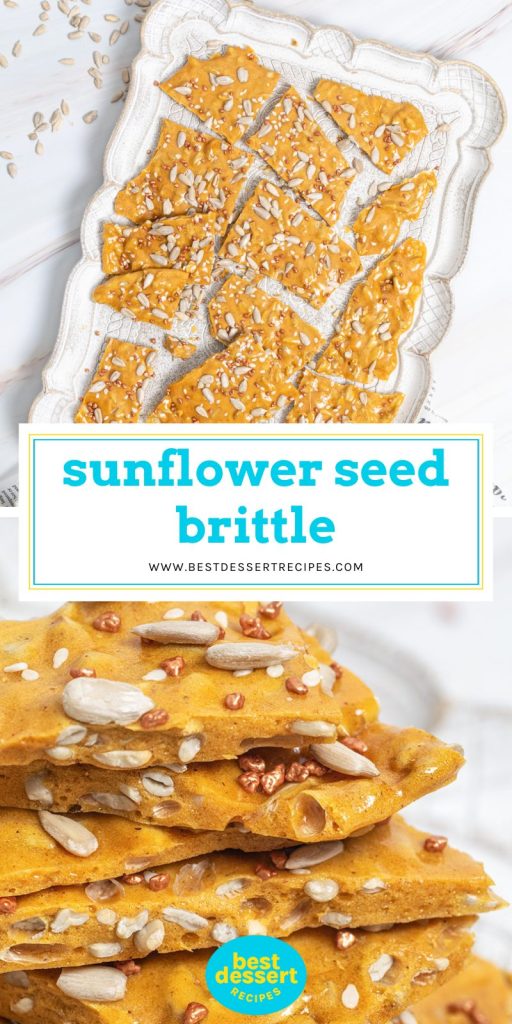 collage of sunflower seed brittle for pinterest