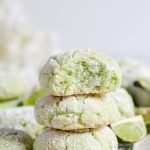 stack of three coconut lime crinkle cookies