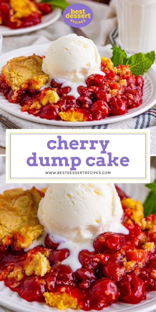 collage of cherry dump cake for pinterest