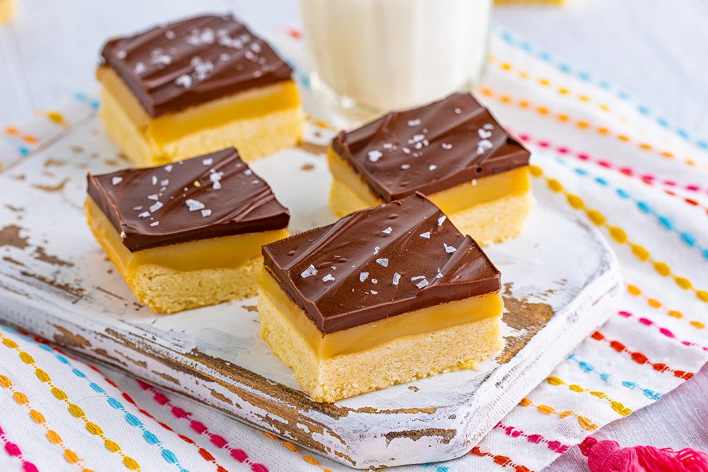 four millionaire bars on a tray