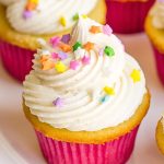 easy vanilla cupcakes on a plate