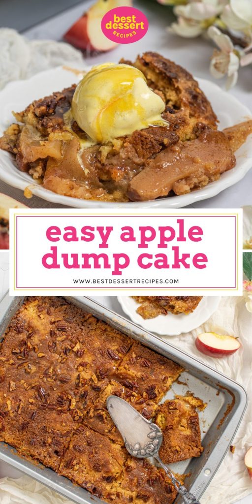 collage of apple dump cake for pinterest