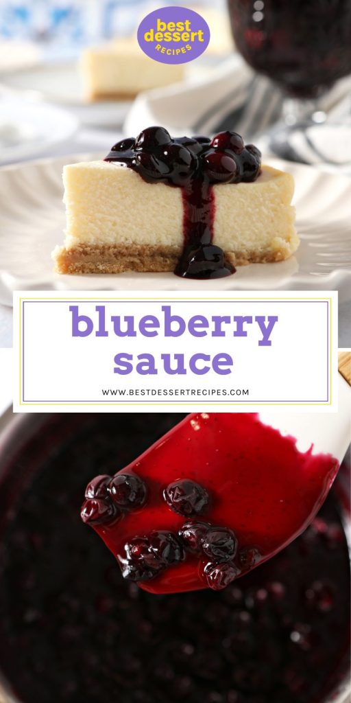 collage of blueberry sauce for pinterest