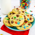 plate of chocolate chip pudding cookies