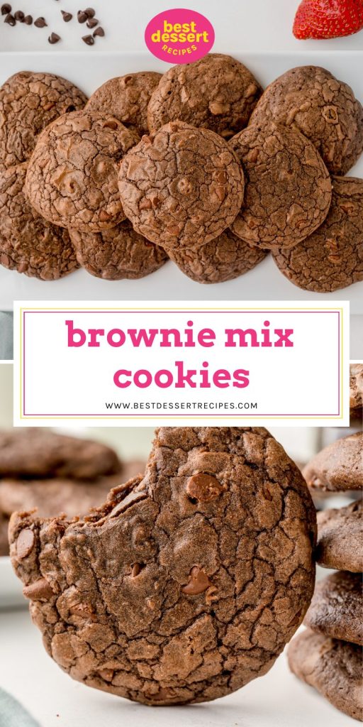 collage of brownie mix cookies for pinterest