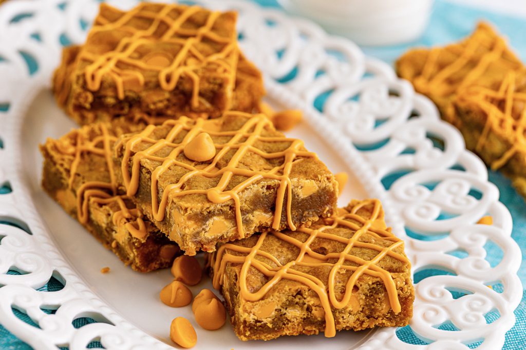 stack of butterscotch blondies