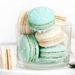 straight on shot of jar of french macarons