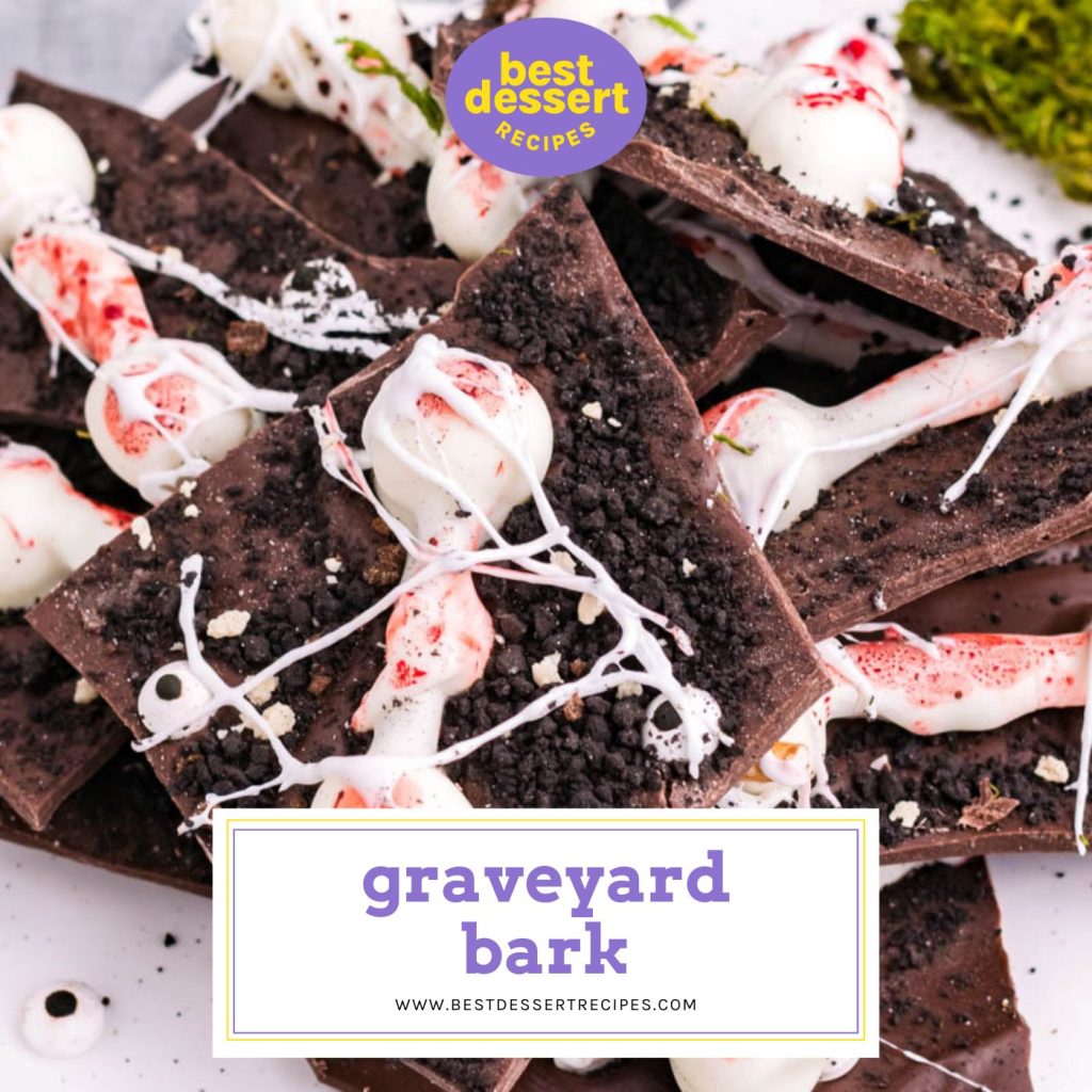 pile of graveyard bark with text overlay for facebook
