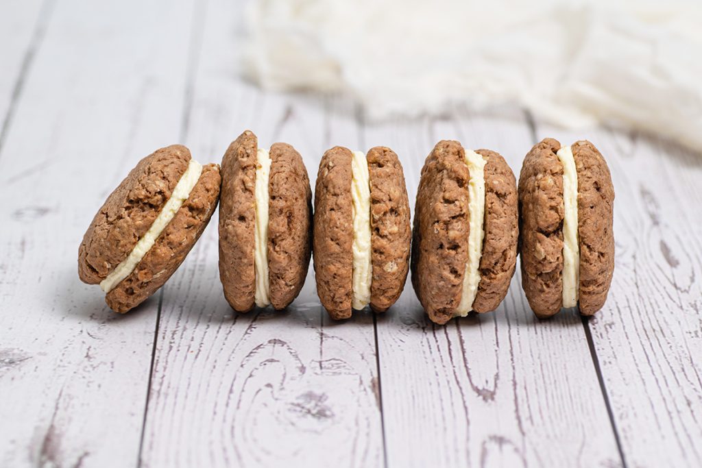 row of oatmeal cream pies