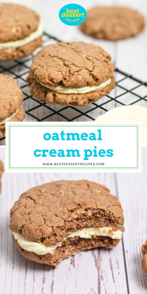collage of oatmeal cream pies for pinterest