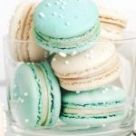 straight on shot of jar of french macarons