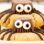 close up of halloween spider cookies