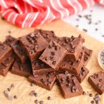 overhead shot of 4 ingredient chocolate fudge squares