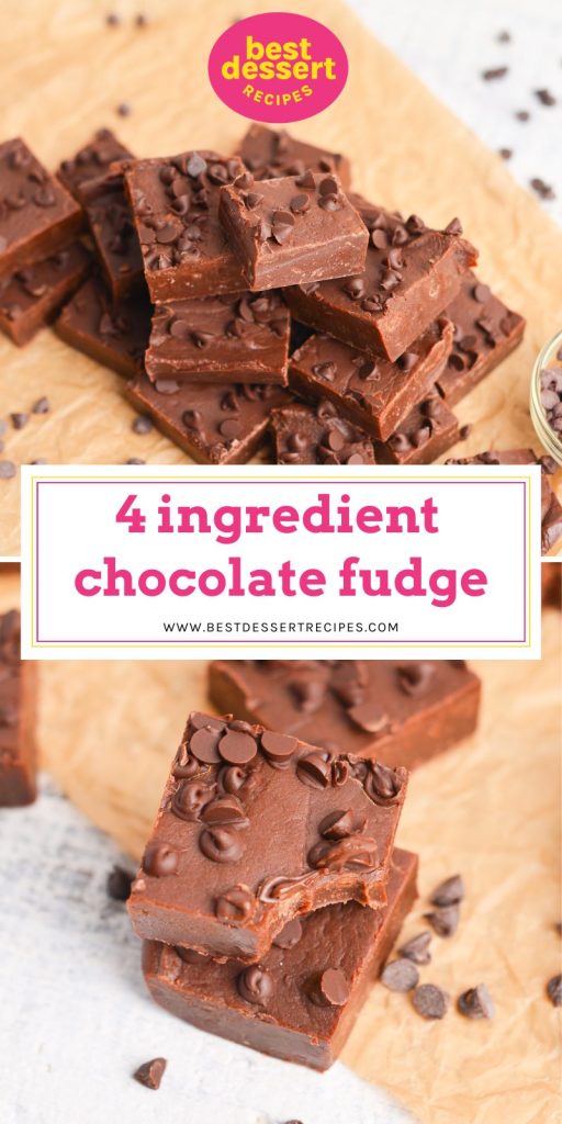 collage of chocolate fudge for pinterest