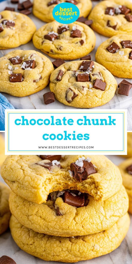 collage of chocolate chunk cookies for pinterest