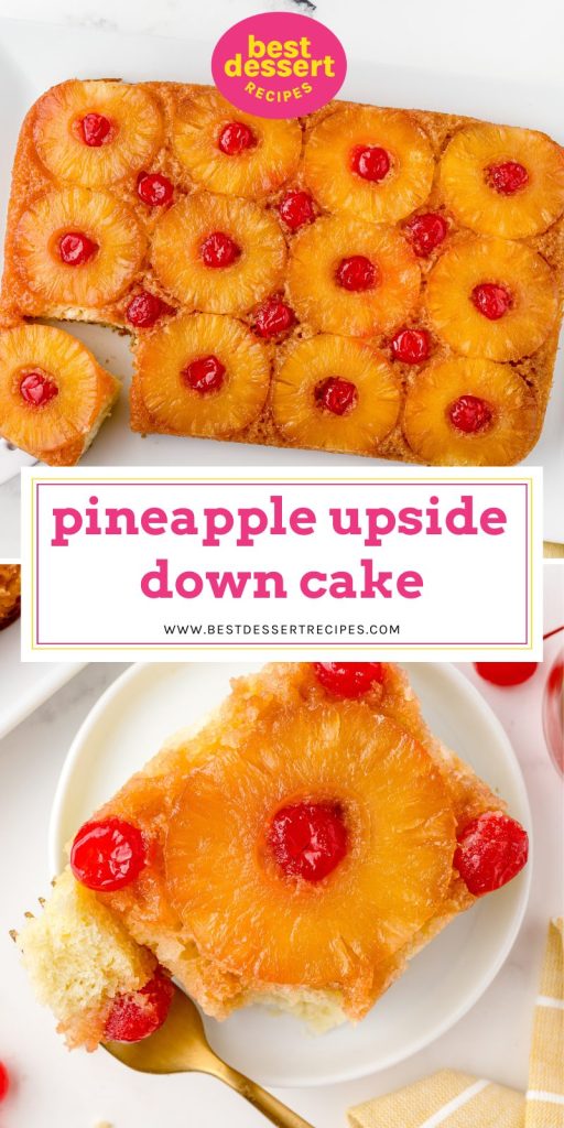 collage of pineapple upside down cake for pitnerest