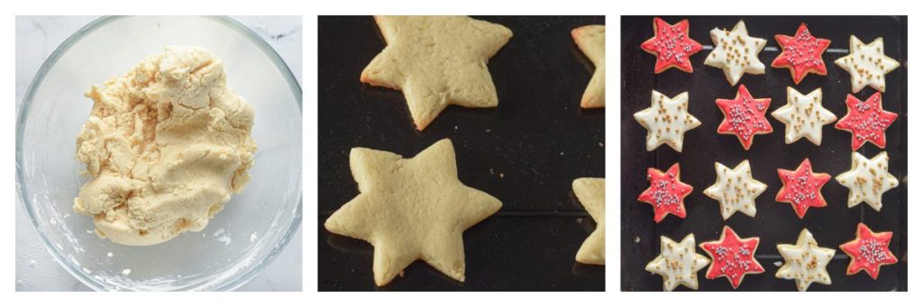 collage of how to make christmas sugar cookies