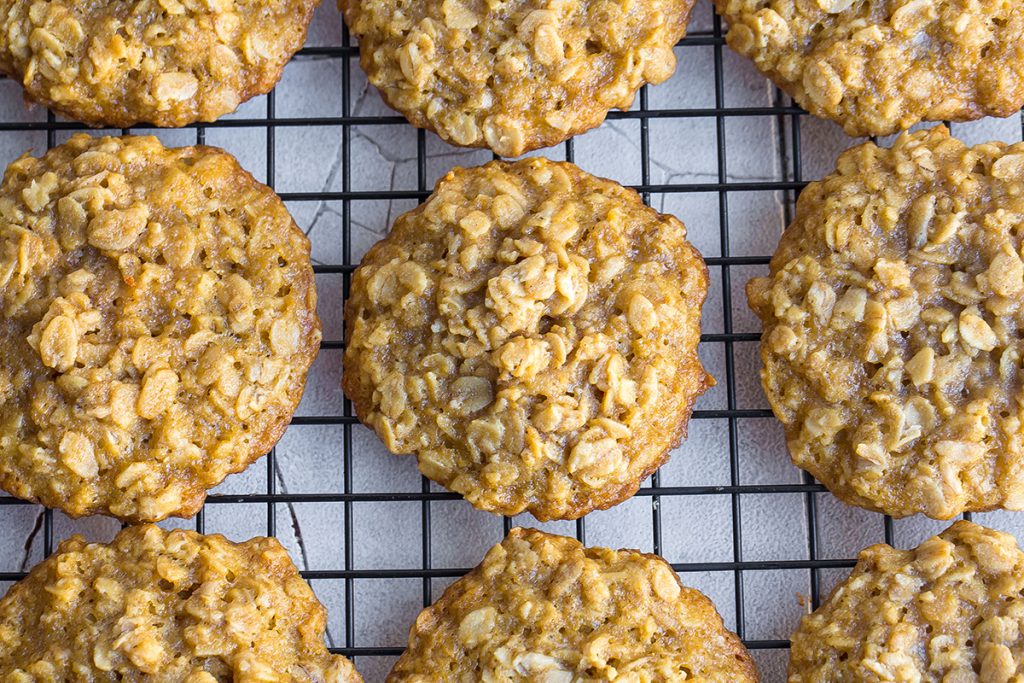 oatmeal cookies on a cooling rack